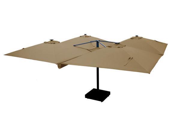 Veiling - Vierdubbele hangende parasol Zandkleurig 4 * 300x3, Tuin en Terras, Parasols