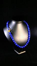 Blauwe lapis lazuli ketting Ronde kralen - Hoogte: 56 cm -