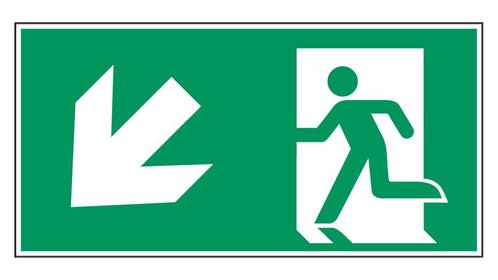 Nooduitgang naar links onder pictogram, Diversen, Verpleegmiddelen, Verzenden
