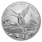Mexico. 2024 5 Onza Mexican Silver Libertad Coin BU