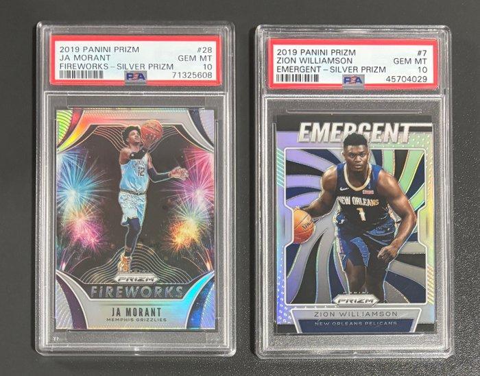 2019 Panini Prizm - Ja Morant, Zion Williamson - Silver, Verzamelen, Stickers