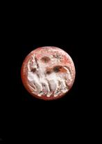 Sasanian Kornalijn Stempelzegel met viervoeter (Zonder