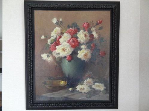 Kees Terlouw (1890-1948) - Stilleven met rozen in vaas, Antiek en Kunst, Kunst | Schilderijen | Klassiek
