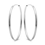 Zilveren  oorringen 60 mm ovale buis 2,8mm, Verzenden, Nieuw, Zilver