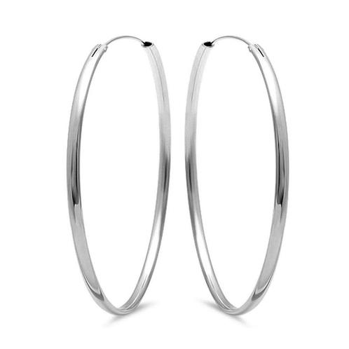 Zilveren  oorringen 60 mm ovale buis 2,8mm, Sieraden, Tassen en Uiterlijk, Oorbellen, Nieuw, Verzenden