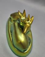 Zsolnay - Beeldje - Deer pair design Zsolnay Eosin Figurine