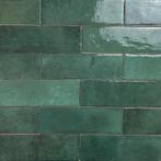 Equipe wandtegel artisan moss green 6,5x20 random donker, Nieuw, Ophalen of Verzenden, 10 m² of meer, Wandtegels