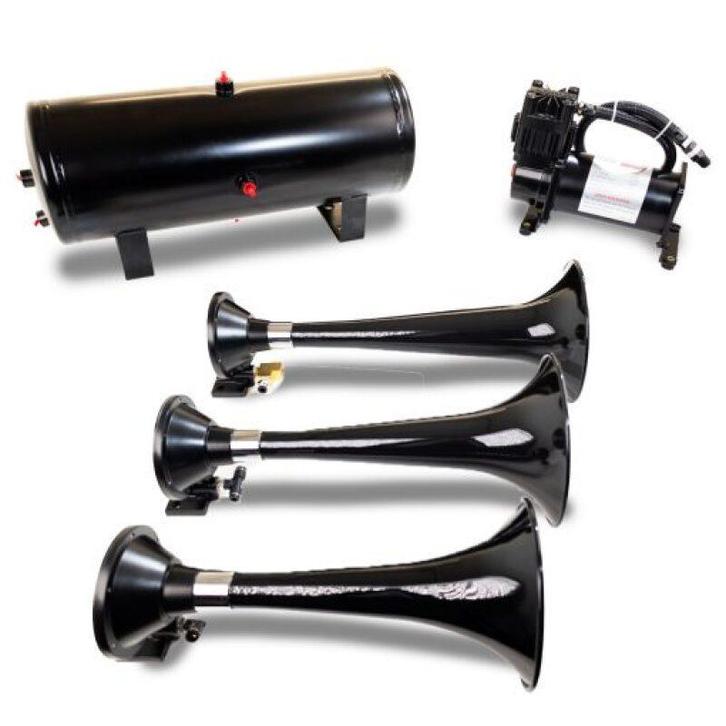 Kleinn Triple Black Horn Kit w/150 PSI Waterproof 3.0 gal, Auto diversen, Tuning en Styling, Ophalen of Verzenden