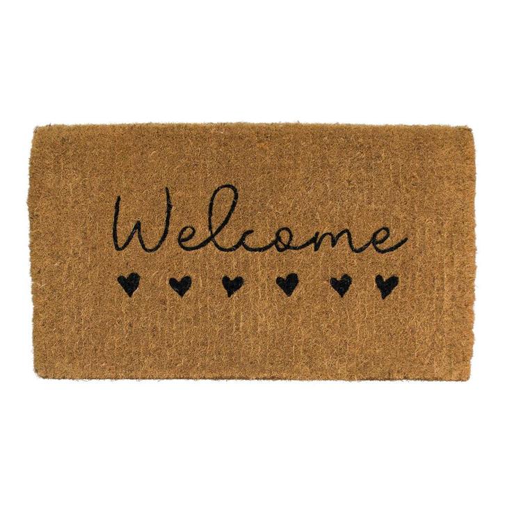 kokosmat handgeweven welkom harten 75cm, Tuin en Terras, Deurmatten, Verzenden
