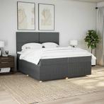vidaXL Boxspring met matras stof donkergrijs 200x200 cm, Huis en Inrichting, Slaapkamer | Bedden, Verzenden, Overige maten, 200 cm