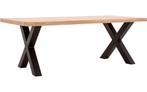 Eiken boomstamtafel - X-poot, Huis en Inrichting, Nieuw