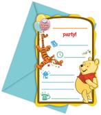Winnie the Pooh Party Uitnodigingen - 6 stuks | Nieuw!, Hobby en Vrije tijd, Feestartikelen, Nieuw, Verzenden
