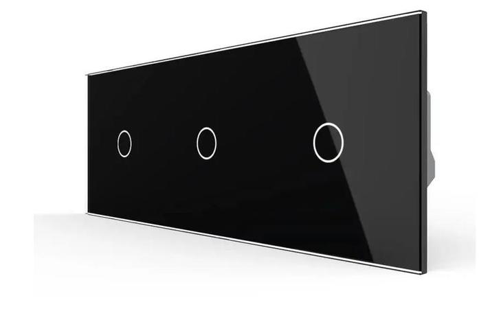 Slimme Lichtschakelaar Livolo 1+1+1 | Wissel | Zwart Glas, Doe-het-zelf en Verbouw, Elektra en Kabels, Schakelaar, Nieuw, Ophalen of Verzenden