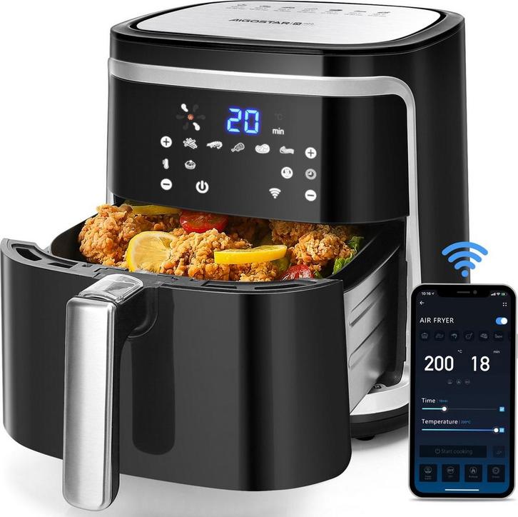 Airfryer XXL - heteluchtfriteuse - 7L - 1900W - Zwart, Witgoed en Apparatuur, Airfryers, Zo goed als nieuw, Verzenden