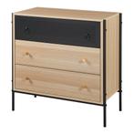 Commode Tysnes dressoir 80x80x40 cm eikenkleurig en zwart [e, Huis en Inrichting, Kasten | Dressoirs, Verzenden, Nieuw