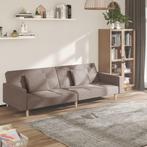 vidaXL Slaapbank 2-zits met 2 kussens stof taupe, Verzenden, Nieuw, Tweepersoons, Stof