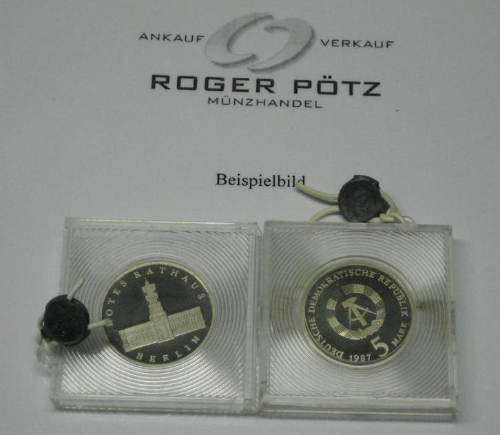 5 Mark Ddr 5 M 1987 Rotes Rathaus Pp originalverplombt ko..., Postzegels en Munten, Munten | Europa | Niet-Euromunten, Verzenden