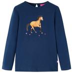 vidaXL Kindershirt met lange mouwen 116 marineblauw, Verzenden, Nieuw