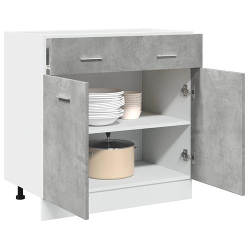vidaXL Onderkast met lade Lyon 80x46x81,5 cm bewerkt hout, Huis en Inrichting, Keuken | Keukenelementen, Grijs, Nieuw, Verzenden