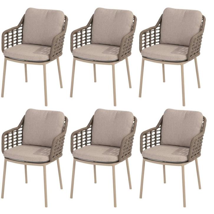 Puglia dining tuinstoel  latte Taste 4SO set van 6, Tuin en Terras, Tuinstoelen, Nieuw, Ophalen of Verzenden