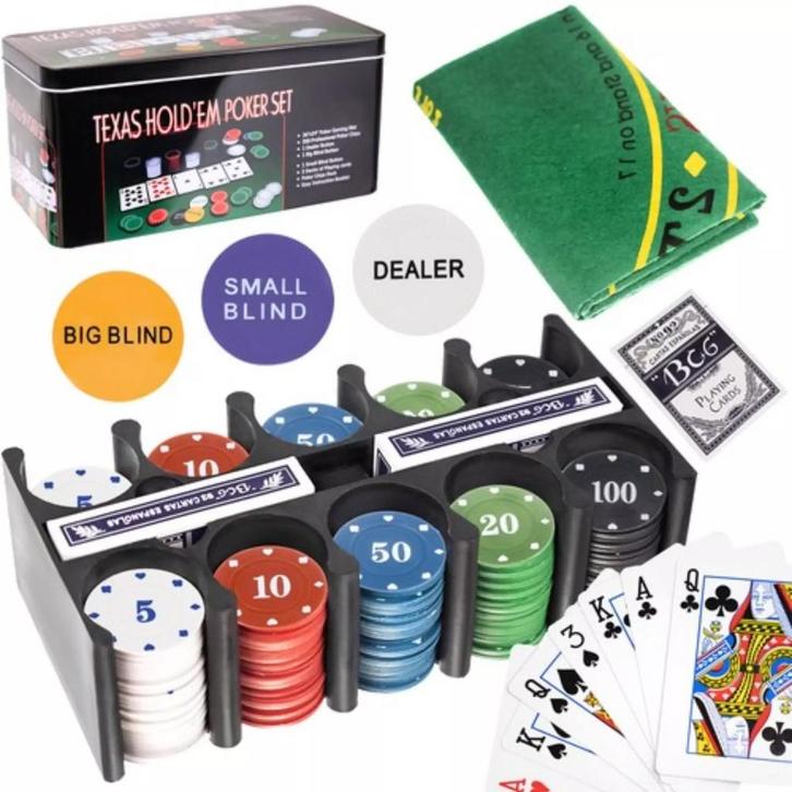 Ruhhy XL Complete Pokerset 200 Chips - Casino-ervaring Thuis, Kinderen en Baby's, Speelgoed | Overig, Nieuw, Ophalen of Verzenden