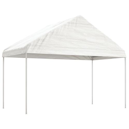 Paviljoen Prieel met dak 4,08x2,23x3,22 m polyetheen wit, Tuin en Terras, Partytenten, Nieuw, Verzenden