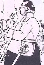 Priester spreekt soldaten toe op spotprent (lijst optie), Antiek en Kunst, Verzenden