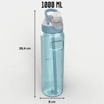 Kambukka Lagoon Drinkfles 1L - Arctic Blue 2.0 met, Caravans en Kamperen, Ophalen of Verzenden, Zo goed als nieuw