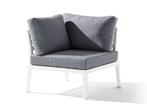 Sieger Cannes hoekgedeelte wit/grijs - Wit, Tuin en Terras, Tuinsets en Loungesets, Ophalen of Verzenden, Nieuw