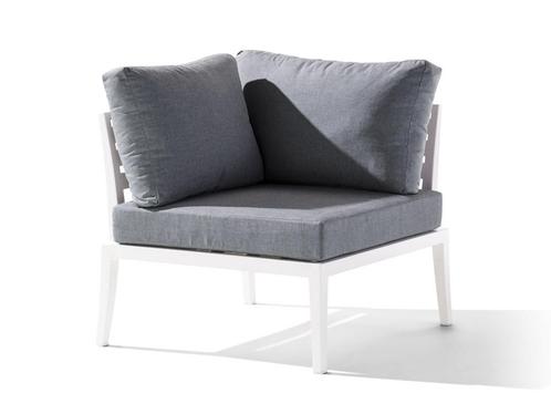 Sieger Cannes hoekgedeelte wit/grijs - Wit, Tuin en Terras, Tuinsets en Loungesets, Ophalen of Verzenden
