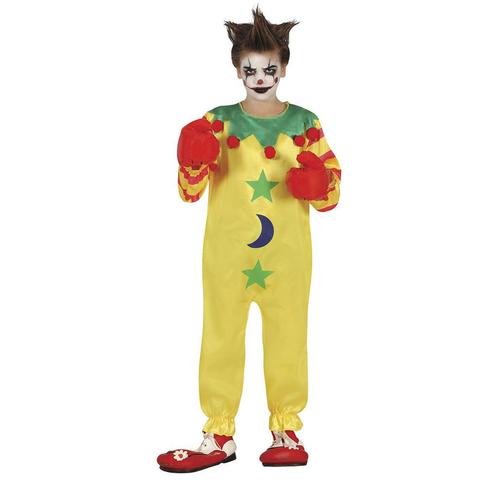 Horror Clown Halloween Kostuum Kind Geel, Hobby en Vrije tijd, Feestartikelen, Nieuw, Verzenden