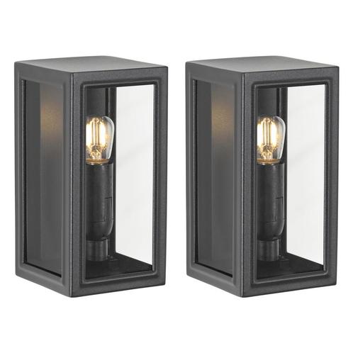 2x Spark Mini  Muurlamp Zwart met LED Buitenverlichting, Tuin en Terras, Buitenverlichting, Verzenden