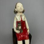Ida - The girl with cat- hand made, Antiek en Kunst