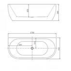 Wiesbaden Wall half-vrijstaand acryl ligbad 170x75+waste wit, Doe-het-zelf en Verbouw, Sanitair, Ophalen of Verzenden, Nieuw