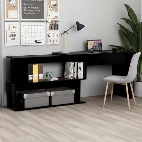 vidaXL Hoekbureau 200x50x76 cm bewerkt hout zwart, Huis en Inrichting, Bureaus, Nieuw, Verzenden