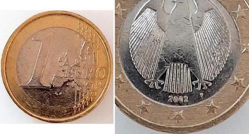 1 Euro Duitsland 1 Eur 2002f, verdrehte Sterne, fast bfr, Postzegels en Munten, Munten | Europa | Euromunten, Verzenden