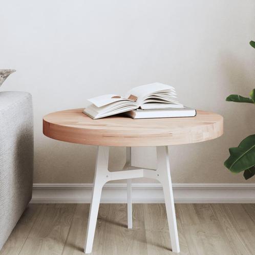 vidaXL Tafelblad rond Ø50x4 cm massief beukenhout, Huis en Inrichting, Tafels | Eettafels, Nieuw, Verzenden