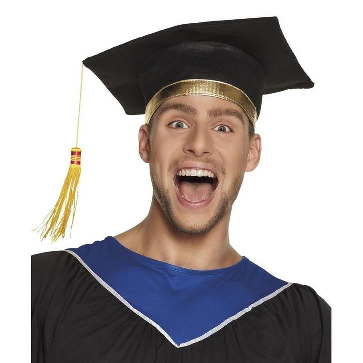 Afstudeer hoed geslaagd zwart voor volwassenen - Afstudeer.., Hobby en Vrije tijd, Feestartikelen, Verzenden