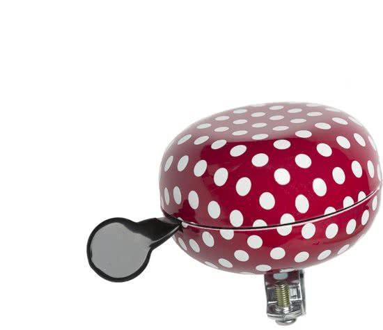 New Looxs Ding Dong bell - Fietsbel - 80mm - Polka Dot red, Fietsen en Brommers, Fietsonderdelen, Verzenden