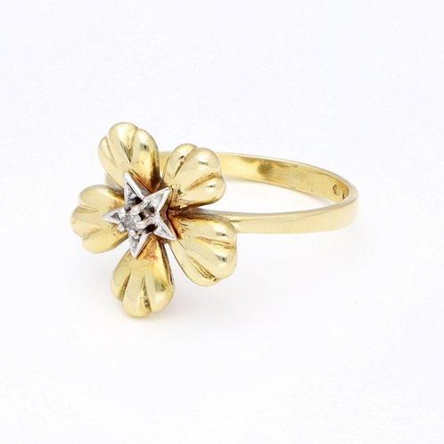 Ring - 14 karaat Geel goud, Witgoud Diamant (Natuurlijk), Sieraden, Tassen en Uiterlijk, Ringen