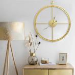 Gouden Wandklok 52 cm | Tweedekansje | Design Klok -35%, Huis en Inrichting, Woonaccessoires | Klokken, Ophalen of Verzenden, Nieuw