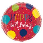 Helium Ballon Happy Birthday Ballonnen Rood 45cm leeg, Hobby en Vrije tijd, Feestartikelen, Verzenden, Nieuw