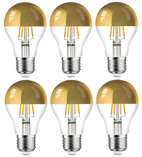 6 stuks Ledmaxx LED kopspiegellamp goud E27 8W 806lm 2700..., Huis en Inrichting, Lampen | Overige, Nieuw, Ophalen of Verzenden