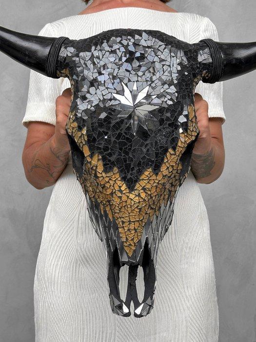 Geen minimumprijs - Authentieke grote stierenkop met, Antiek en Kunst, Kunst | Designobjecten