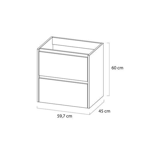 Meubelset Tiger Reverse 60 cm Met 2 Lades Chalet Eik - Mat, Doe-het-zelf en Verbouw, Sanitair, Ophalen of Verzenden