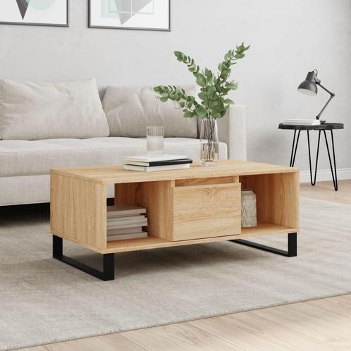 vidaXL Salontafel 90x50x36,5 cm bewerkt hout sonoma, Huis en Inrichting, Tafels | Salontafels, 50 tot 100 cm, Nieuw, Overige houtsoorten
