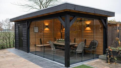 ALL-IN DEAL - Luxe plat dak overkapping met schuur 6.5x3m!, Tuin en Terras, Overkappingen, Veranda, Nieuw, Ophalen of Verzenden