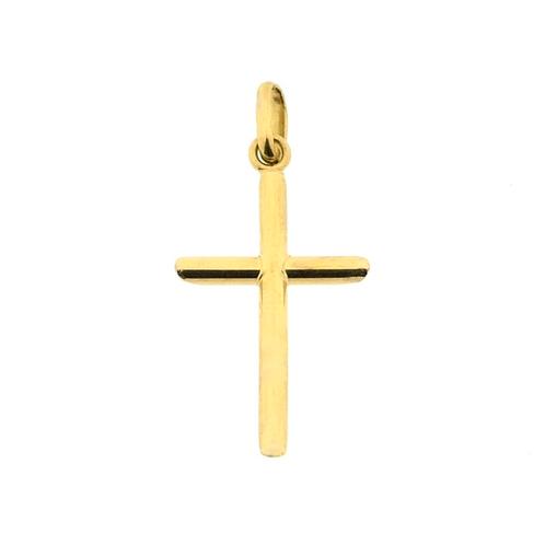 Gouden hanger van een subtiel kruisje, Sieraden, Tassen en Uiterlijk, Kettinghangers, Overige kleuren, Gebruikt, Goud, Verzenden