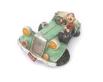 Groene kunststof spaarpot, animatie auto, Guillermo Forchino