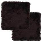 vidaXL Stoelkussens 2 st 40x40 cm echt schapenvacht bruin, Huis en Inrichting, Woonaccessoires | Kussens, Verzenden, Nieuw, Bruin